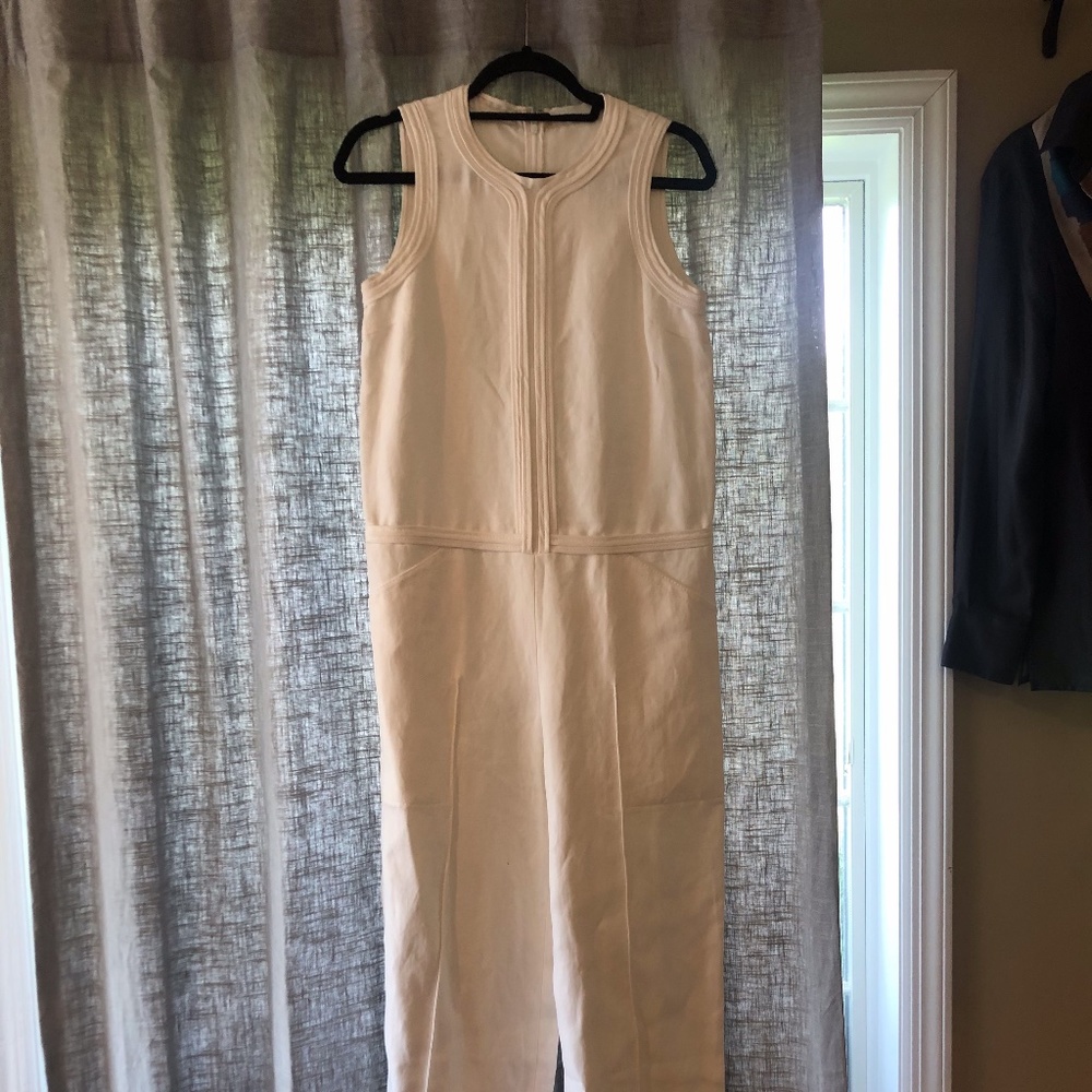 Victor Alfaro White Sleeveless Jumpsuit